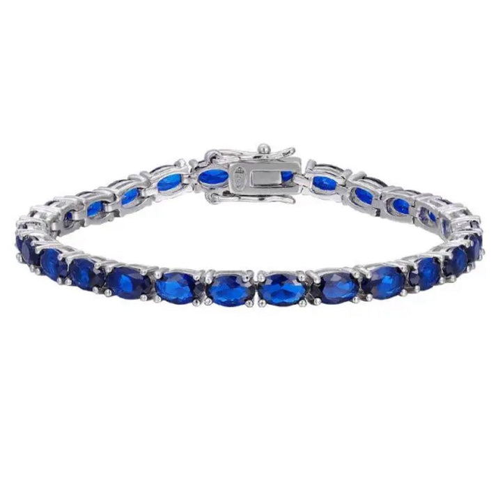 She's so blue 925 Sterling silver oval cut blue sapphire 7"