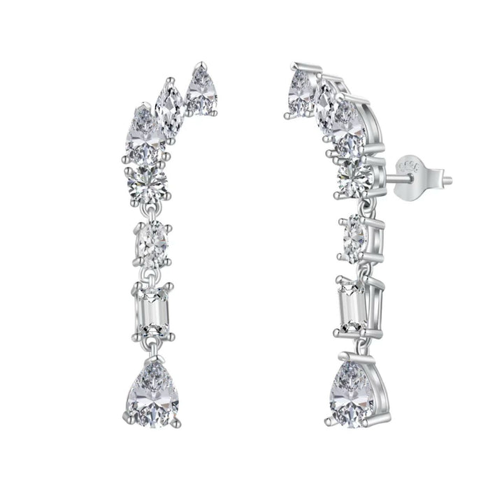 Look at me sterling silver 925 water drop earrings 5A stones
