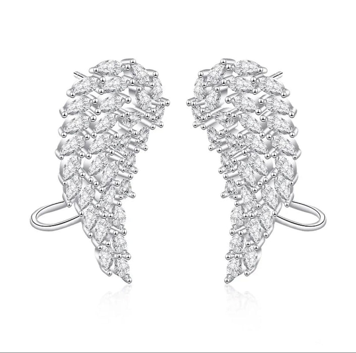 Angel wings 925 angel wing micro inset statement earrings