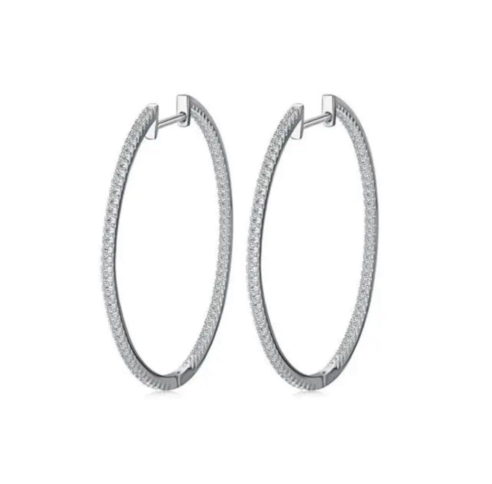 Big hoops 925 sterling hoops 1.6mm thin big round hoop earrings