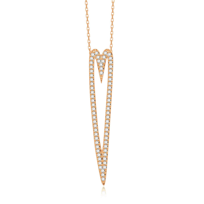 Jordyn Elongated Open Heart Necklace
