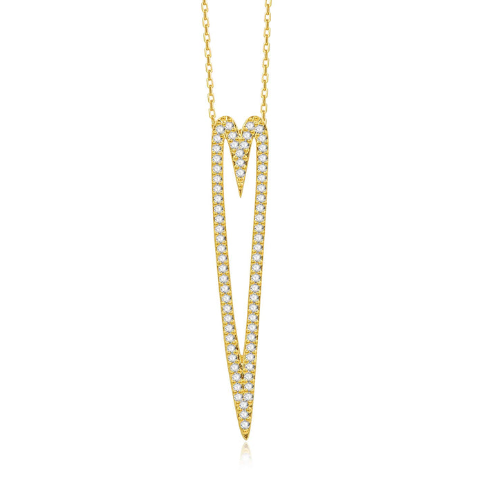 Jordyn Elongated Open Heart Necklace