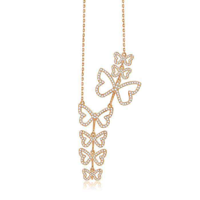 Taylor Floating Open Butterflies Necklace