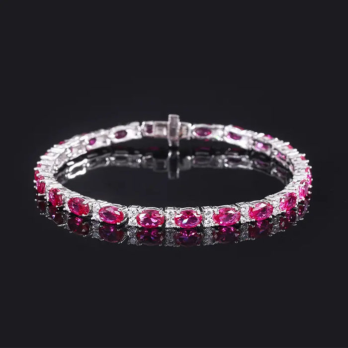 Aquamarine Ruby Tennis Bracelet