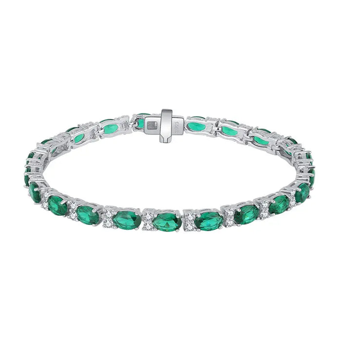 Aquamarine Ruby Tennis Bracelet