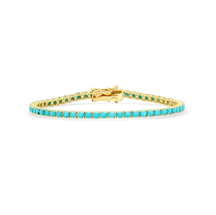 Dini turquoise sterling silver with 18k gold plating 3mm stone